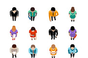 Top view on business people icons