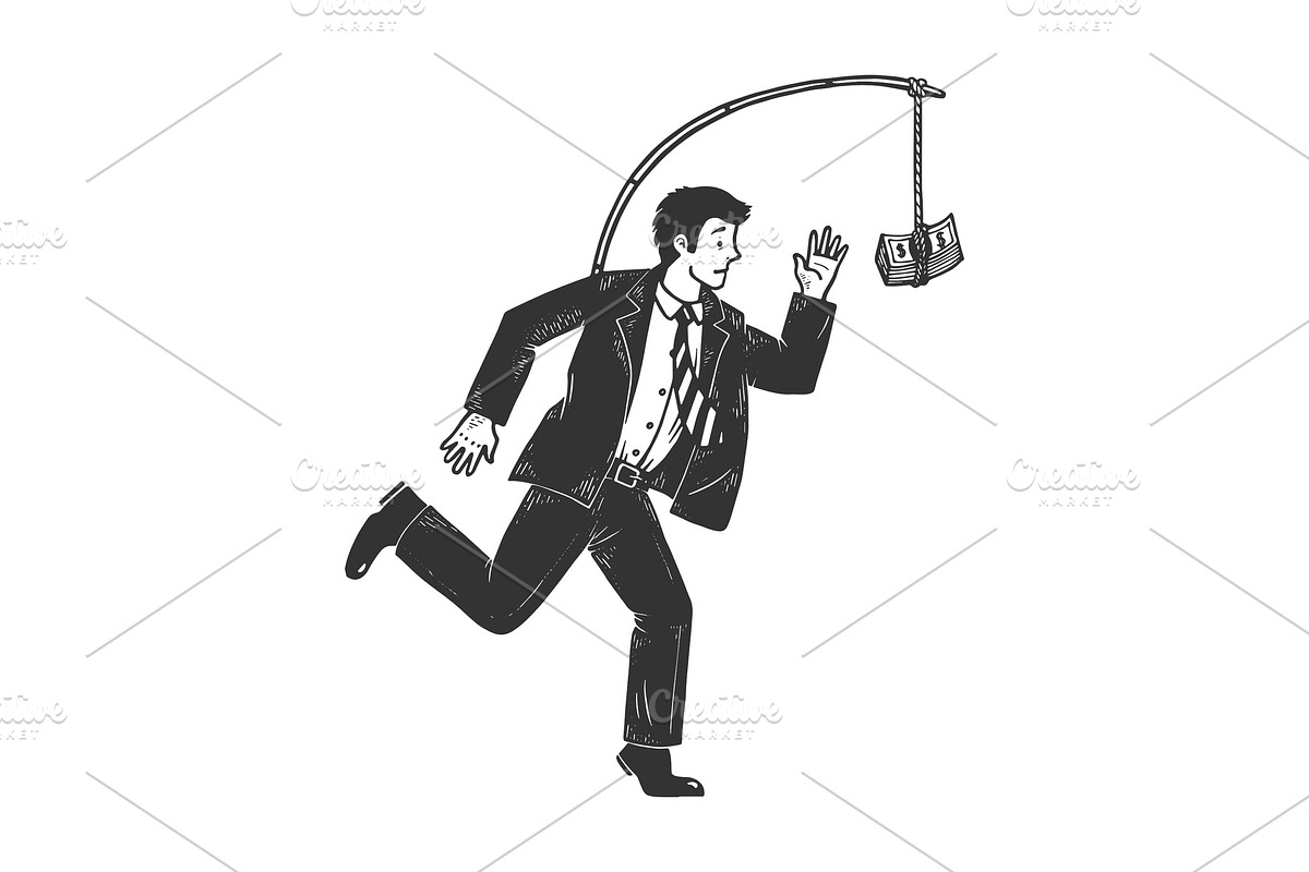Businessman chasing money sketch in Illustrations - product preview 8