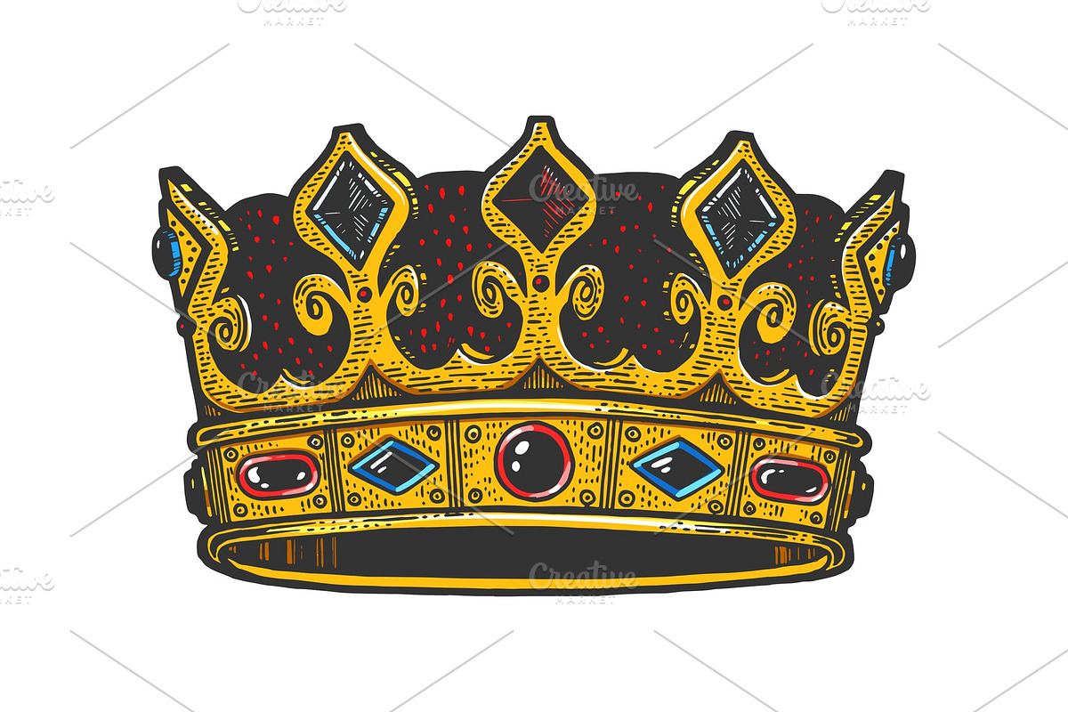 Royal crown sketch engraving vector in Illustrations - product preview 8