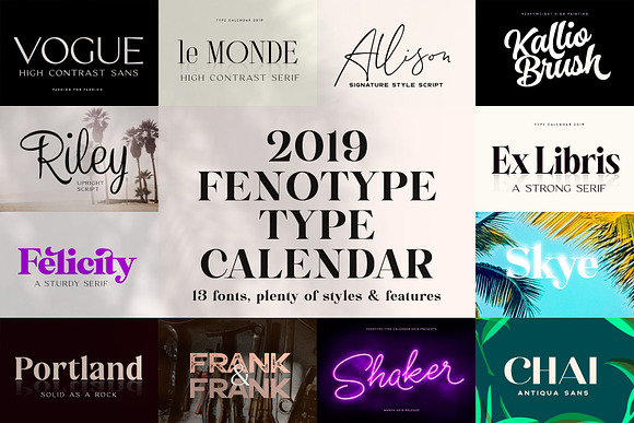 Type Calendar 2019 | Font Bundle in Display Fonts - product preview 60
