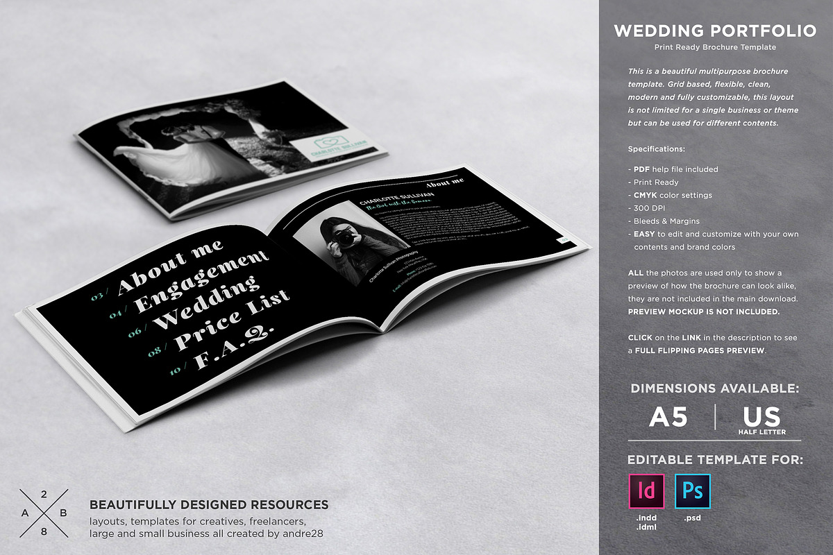 Wedding Photography Portfolio in Brochure Templates - product preview 8