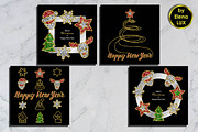 New Year Cards Set