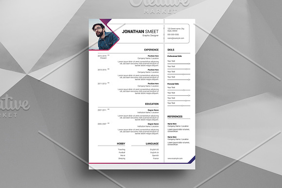 Minimal Resume / Cv V50 in Resume Templates - product preview 1