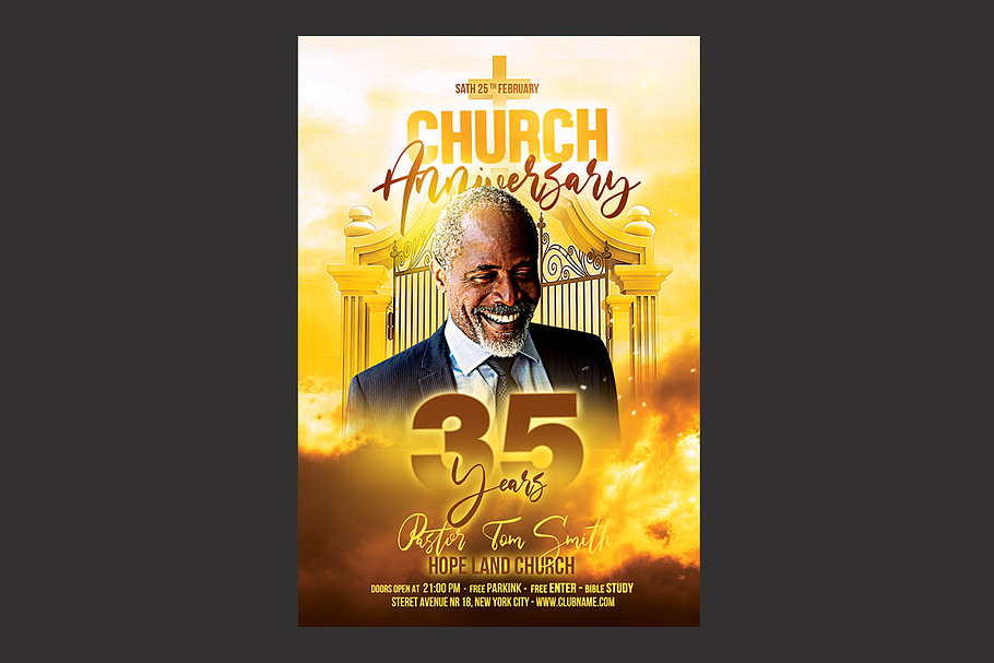 Church Anniversary Flyer in Flyer Templates - product preview 8