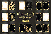 16 vector golden invitations