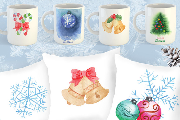 Christmas Watercolor Bundle in Illustrations - product preview 9