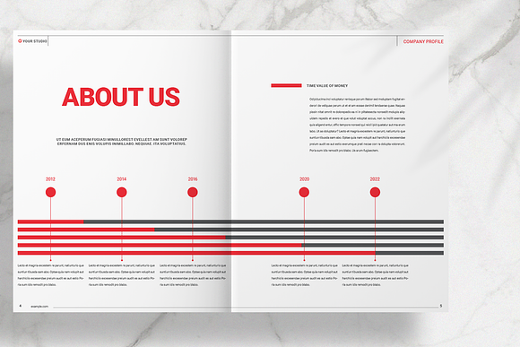 Red and Black Company Profile Layout in Brochure Templates - product preview 2