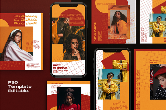 Red Orange - Social Media Template in Instagram Templates - product preview 1
