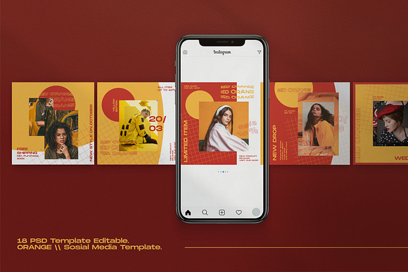 Red Orange - Social Media Template in Instagram Templates - product preview 2
