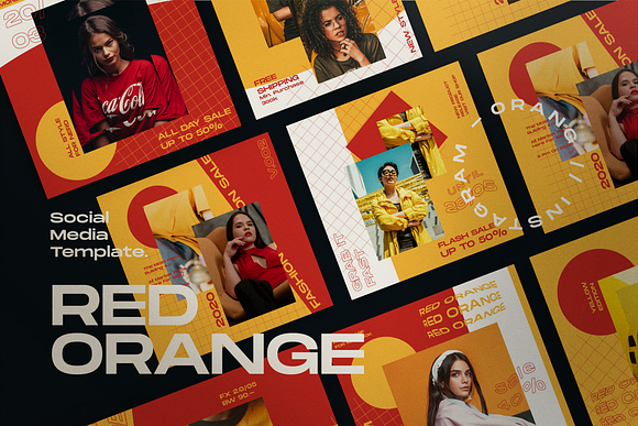 Red Orange - Social Media Template in Instagram Templates - product preview 4