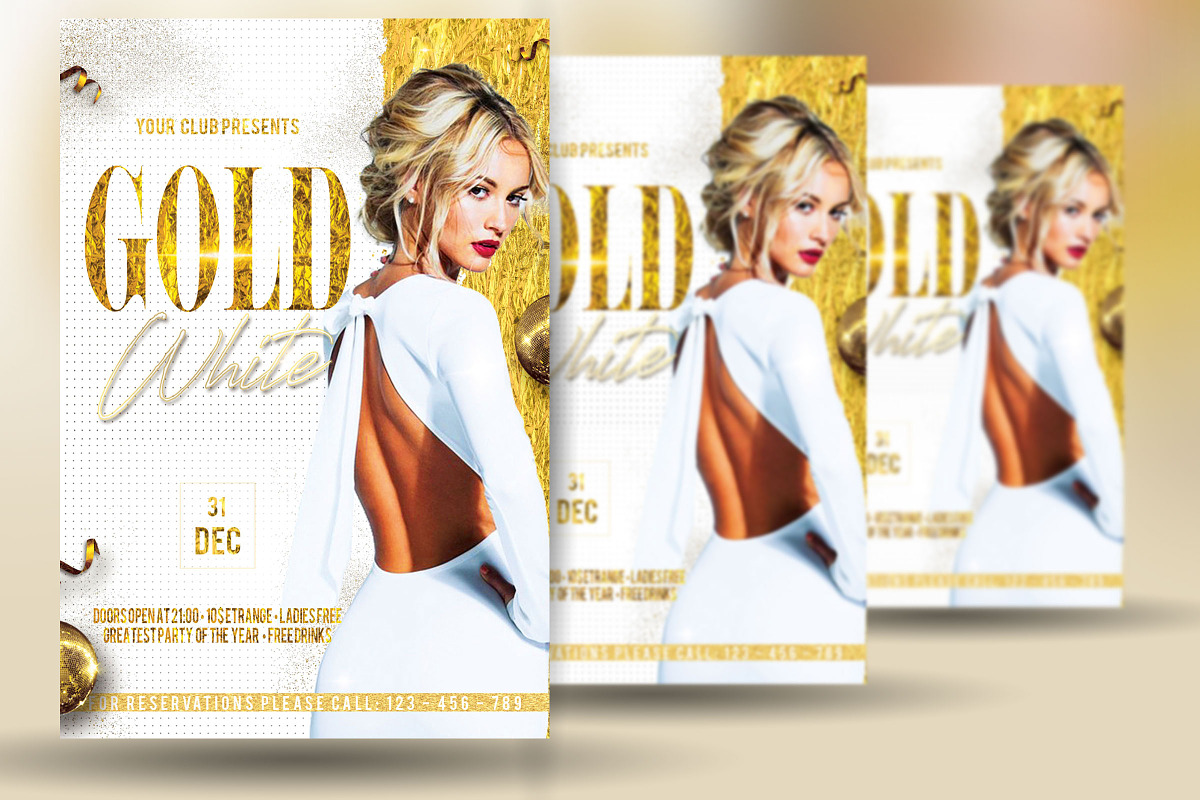 Gold And White Flyer in Flyer Templates - product preview 8