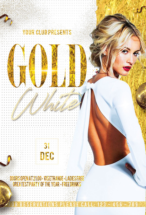 Gold And White Flyer in Flyer Templates - product preview 1