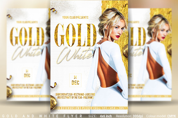 Gold And White Flyer in Flyer Templates - product preview 2
