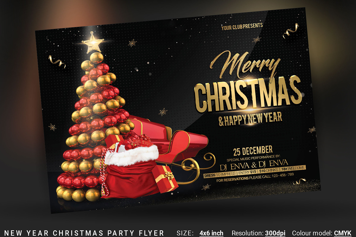 Christmas New Year Party Flyer in Flyer Templates - product preview 8