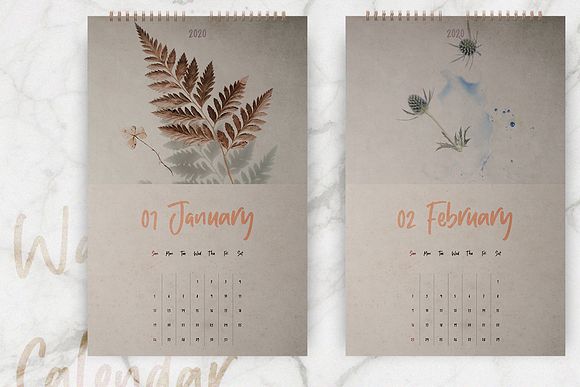 Wall Calendar 2020 Layout in Stationery Templates - product preview 1