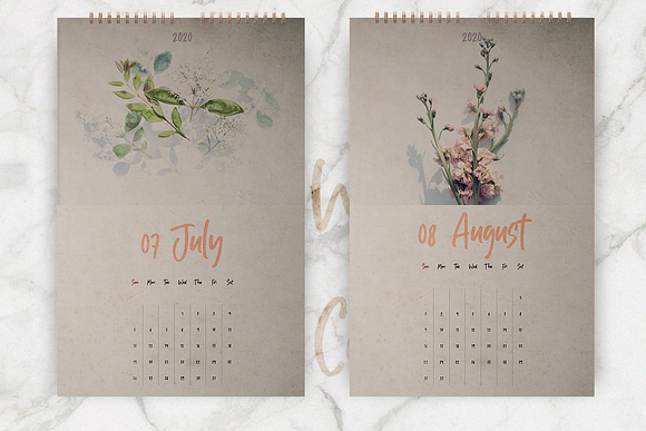Wall Calendar 2020 Layout in Stationery Templates - product preview 4