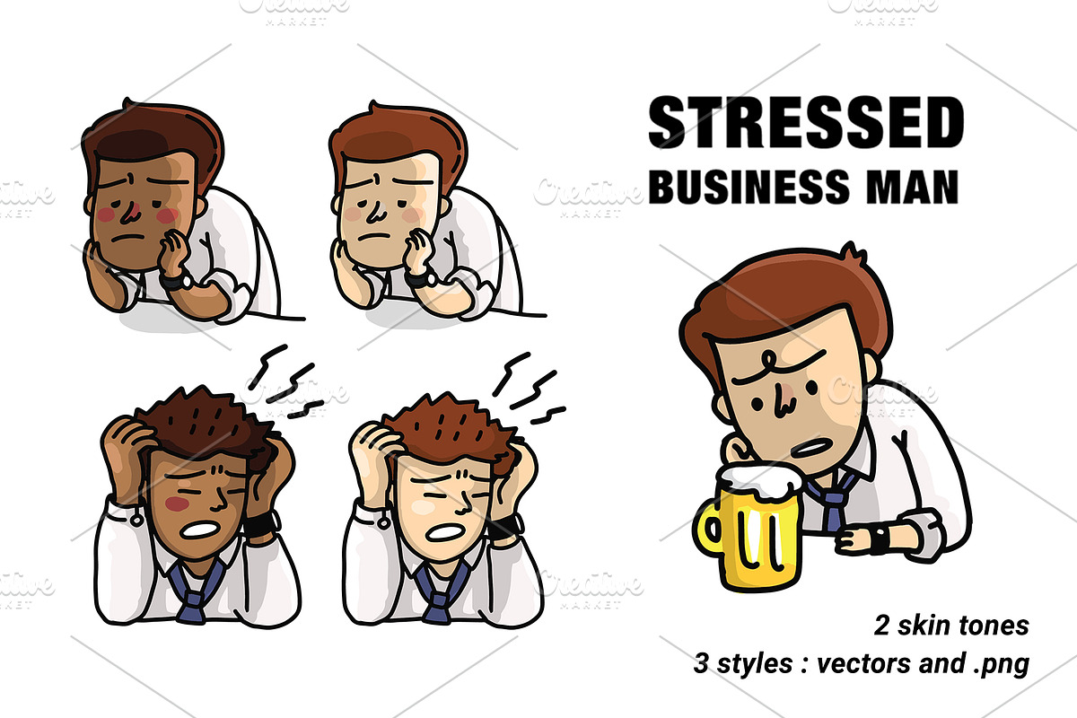 Stressed Business Man vectors in Illustrations - product preview 8