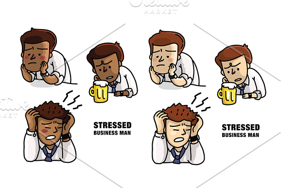 Stressed Business Man vectors in Illustrations - product preview 1