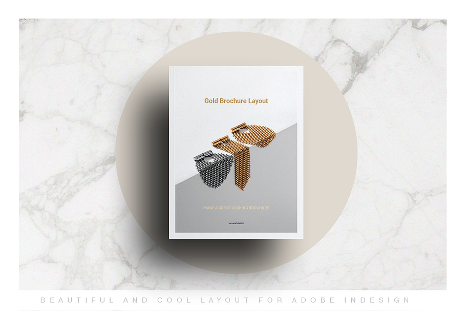 Gold Brochure Layout in Brochure Templates - product preview 8