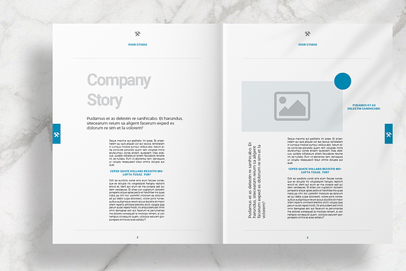 Blue Brochure Layout in Brochure Templates - product preview 2