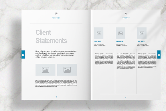 Blue Brochure Layout in Brochure Templates - product preview 6