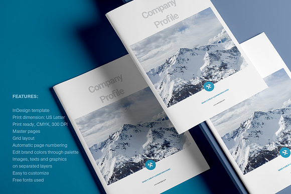 Blue Brochure Layout in Brochure Templates - product preview 7