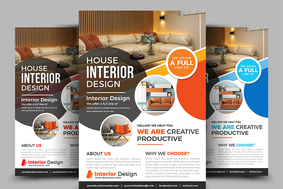 Interior Design Flyer Templates in Flyer Templates - product preview 8