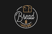 Bread shop logo. Round linear logo.