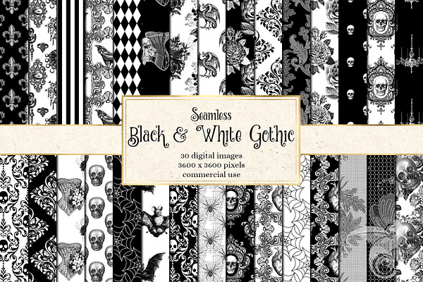 Black and White Gothic Patterns