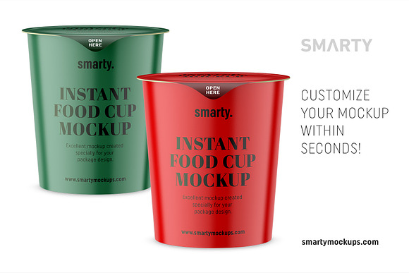 Glossy instant food cup mockup in Product Mockups - product preview 2