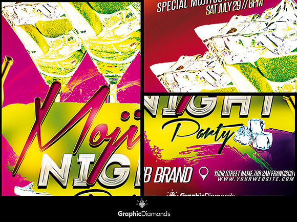 Mojito Night Party Flyer PSD in Flyer Templates - product preview 1
