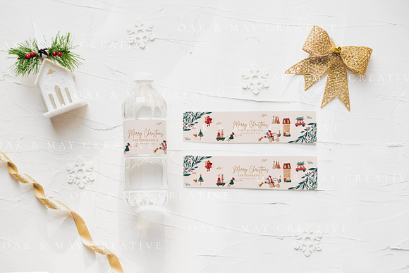 Christmas Water Bottle Label Mockup in Product Mockups - product preview 1