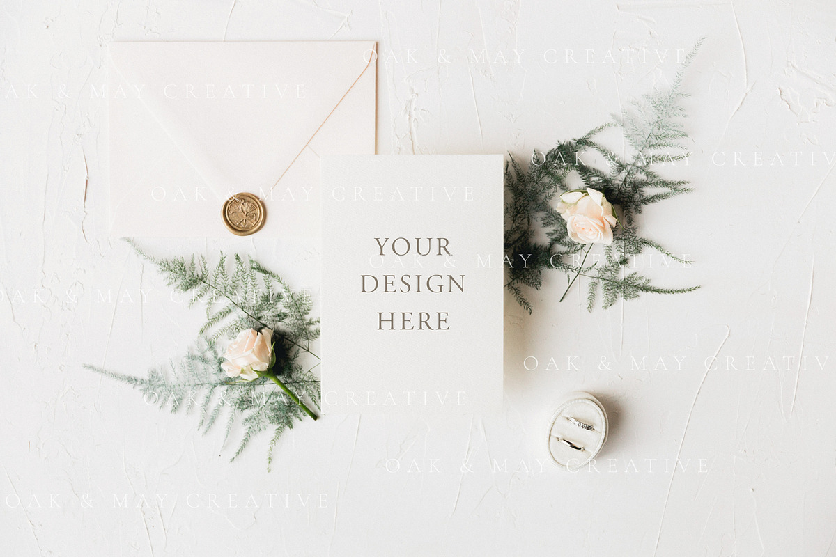 A7 Wedding Invitation Mockup in Product Mockups - product preview 8