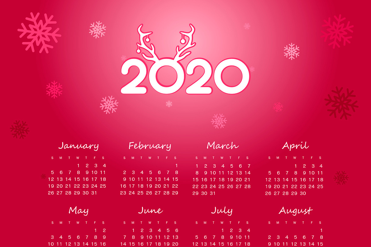 Calendar 2020 year in Illustrations - product preview 8