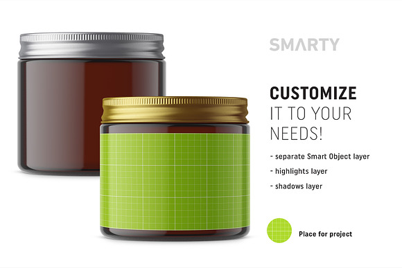 Amber universal jar mockup in Product Mockups - product preview 1