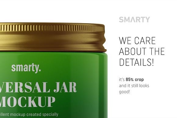 Glossy universal jar mockup in Product Mockups - product preview 3