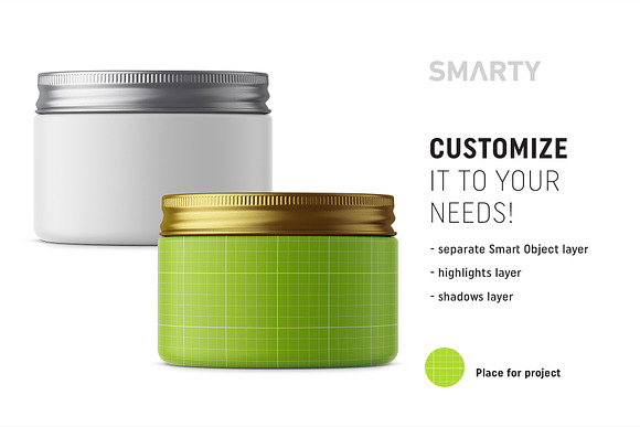 Small matt universal jar mockup in Product Mockups - product preview 1