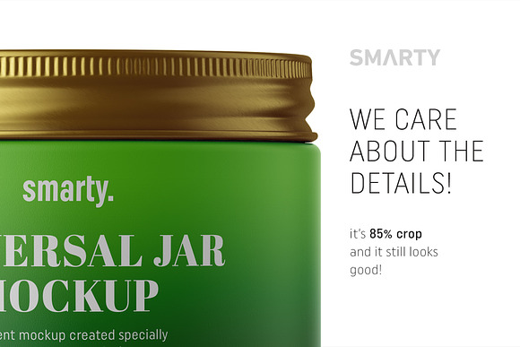 Small matt universal jar mockup in Product Mockups - product preview 3