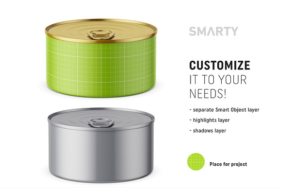 Tin can mockup in Product Mockups - product preview 1