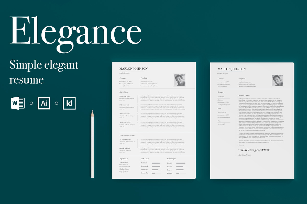 Elegance | Simple Elegant Resume in Resume Templates - product preview 8