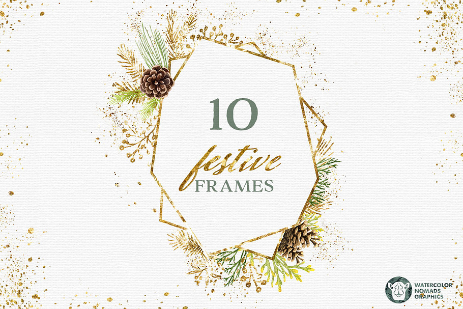 Winter Gold Geometric Frames in Objects - product preview 8