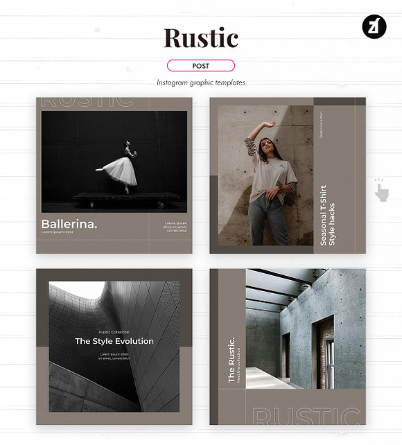 Rustic social media graphic in Instagram Templates - product preview 3