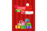 Discount Christmas Sale Poster Santa