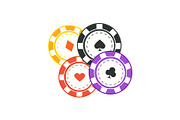 Gambling Chips Vector Illustration