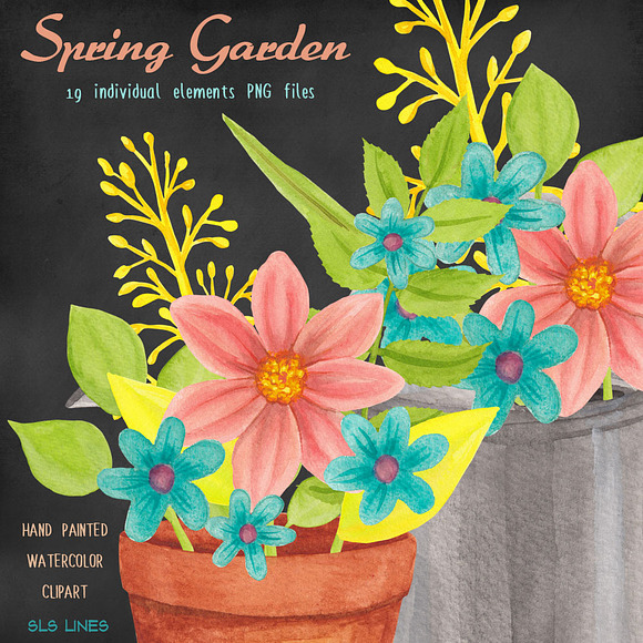 Spring Gardening Watercolors in Illustrations - product preview 1