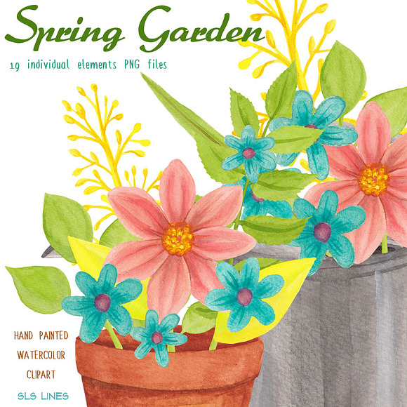 Spring Gardening Watercolors in Illustrations - product preview 4