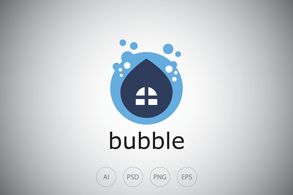 Home Bubble Cleaning Logo Template in Logo Templates - product preview 3