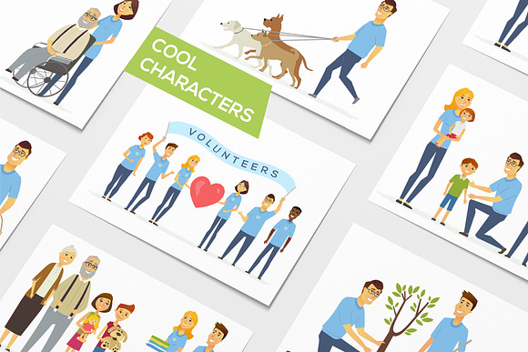 Volunteers - set of illustrations in Illustrations - product preview 3