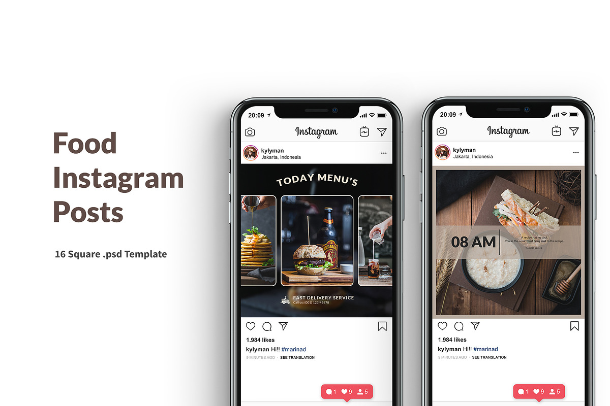 Food Instagram Posts Template in Instagram Templates - product preview 8