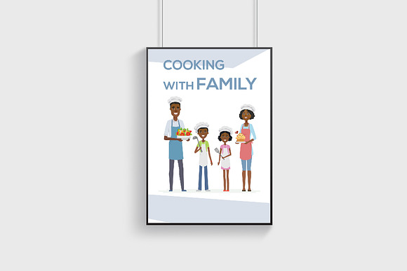 Scenes with a happy African family in Illustrations - product preview 5